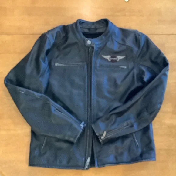 Genuine Harley Davidson Men’s Large black leather riding jacket - Picture 16 of 16